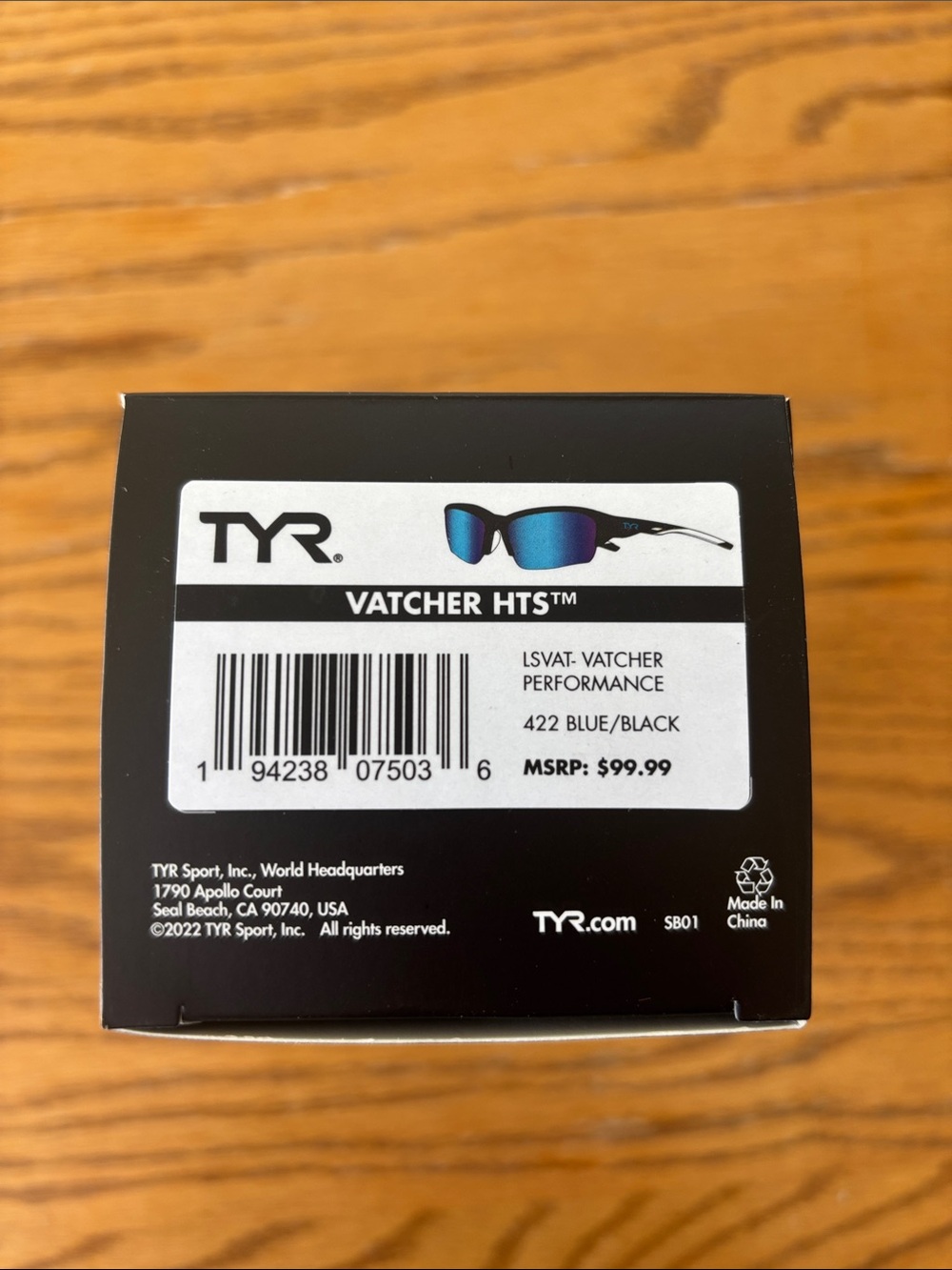 TYR Vatcher HTS Sport Sunglasses - Blue/Black Finish